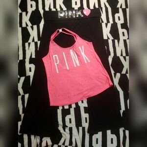 Victoria's Secret Pink Originals Fold Over Yoga Flared Bling Set. XXL.